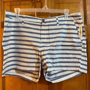 Old Navy Blue & White Striped Shorts BNWT Size 16